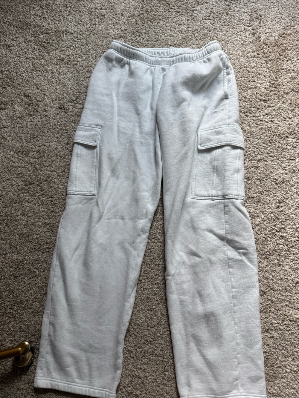TNA White Cargo Sweatpants with Pocket